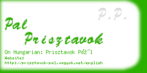 pal prisztavok business card